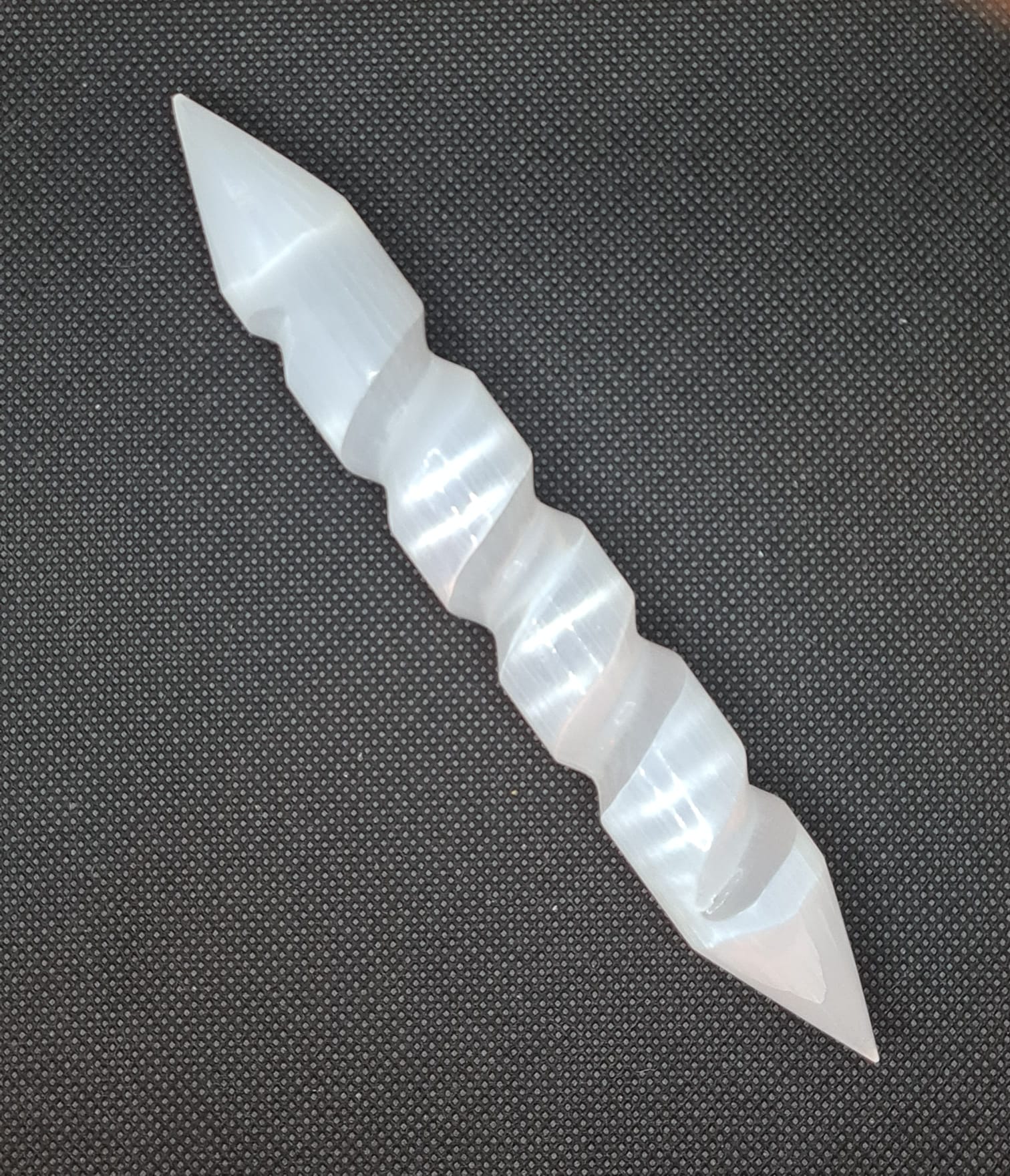 Selenite Spiral Wand - Gene’s Gems and Crystals